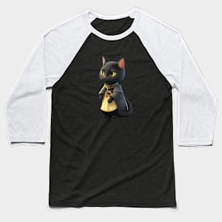 black cat geometric Baseball T-Shirt